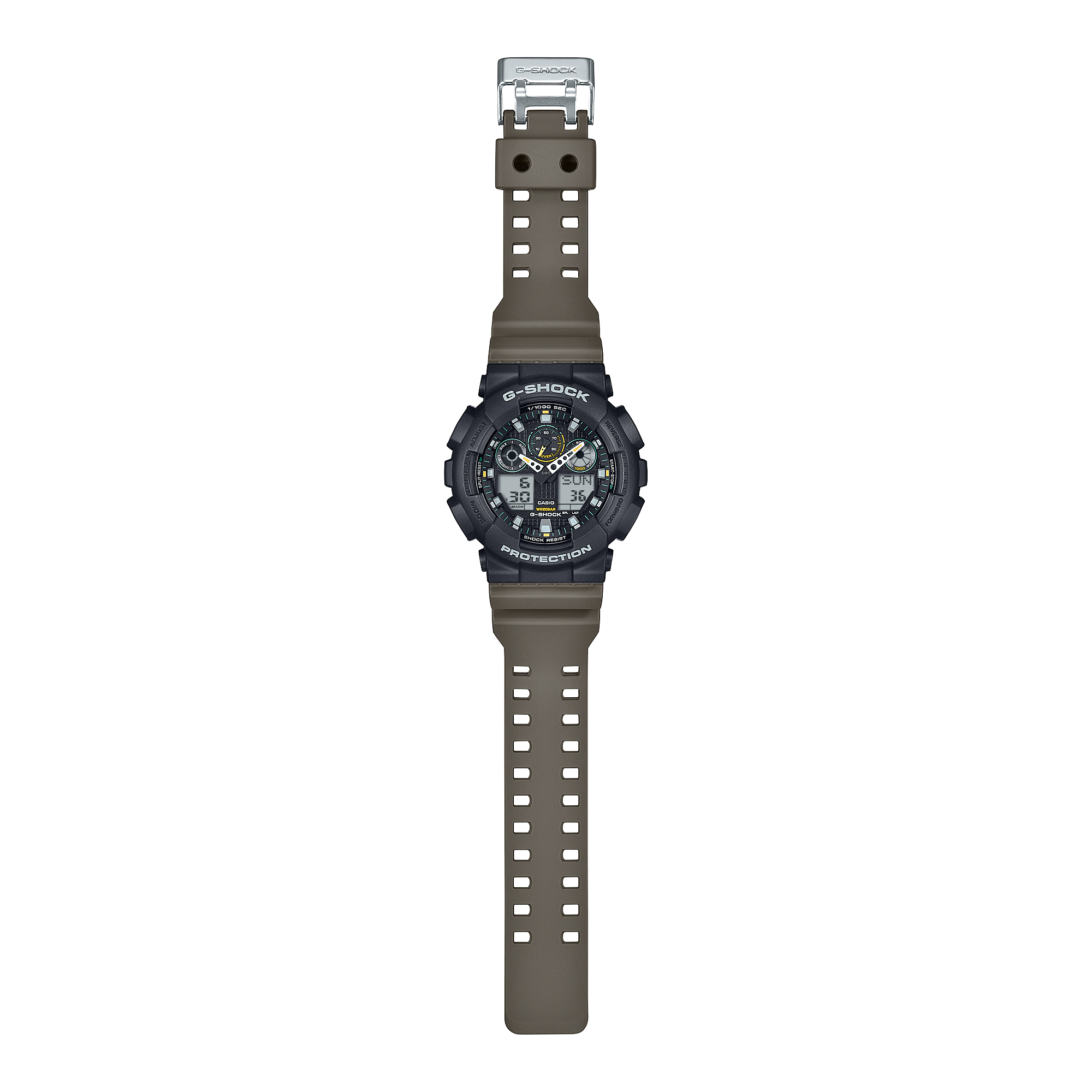 G-Shock Analog Digital Two-Tone Utility Colour Resin Band Watch GA100TU-1A3