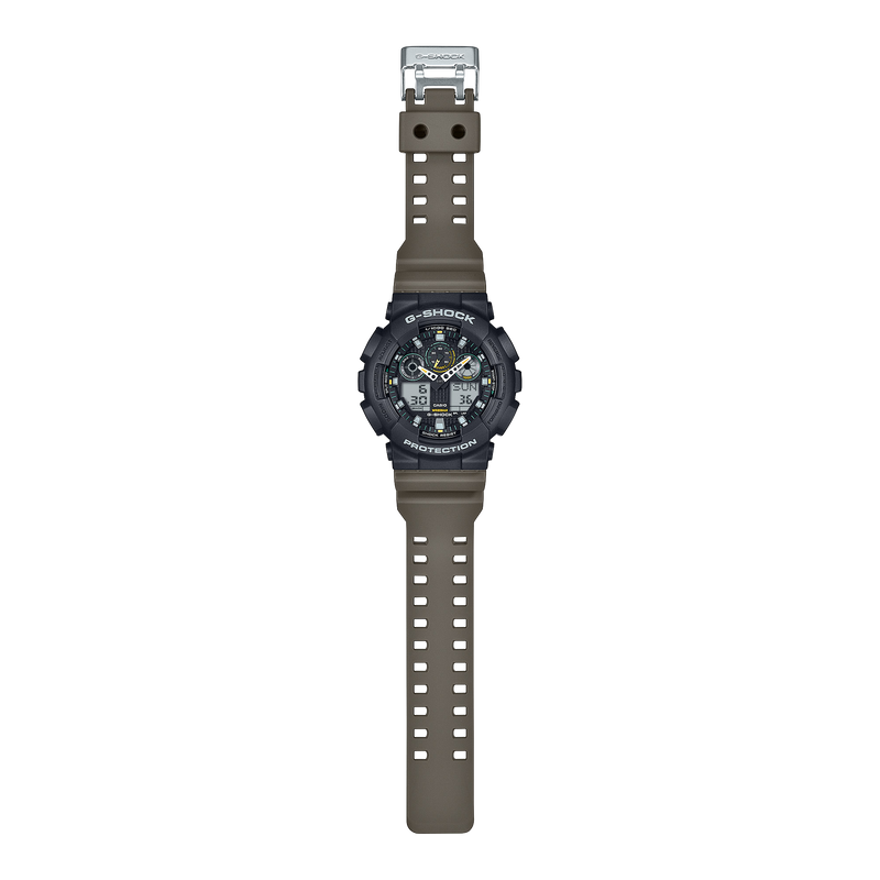 G-Shock Analog Digital Two-Tone Utility Colour Resin Band Watch GA100TU-1A3