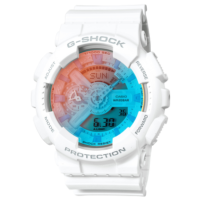 G-Shock 模拟数字白色树脂表带手表 GA110TL-7A