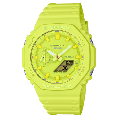 G Shock Analog Digital DUO Gradation Yellow Resin Band Watch GA2100 9A Watch Direct