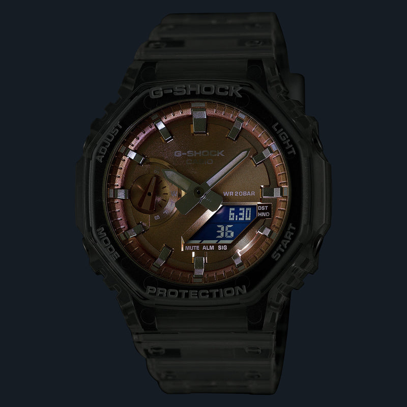 G-Shock Analog Digital 2100 Series Transparent Resin Band Watch GA2100BM-7A5