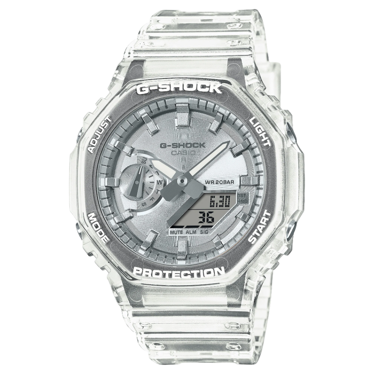 G-Shock Analog Digital Grey Dial Transparent Resin Band GA2100BM-7A8