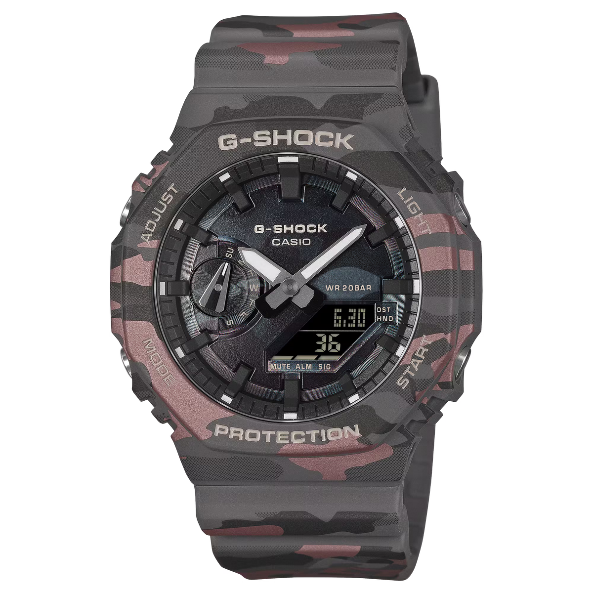 G-Shock Analog Digital Camouflage Resin Band and Dial Watch GA2100CMD-8A