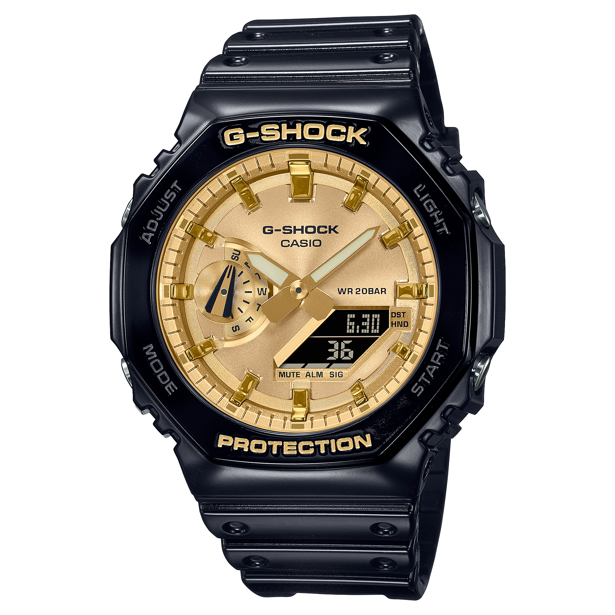 G-Shock Analog Digital DUO Garish Black Resin Band Watch GA2100GB-1A