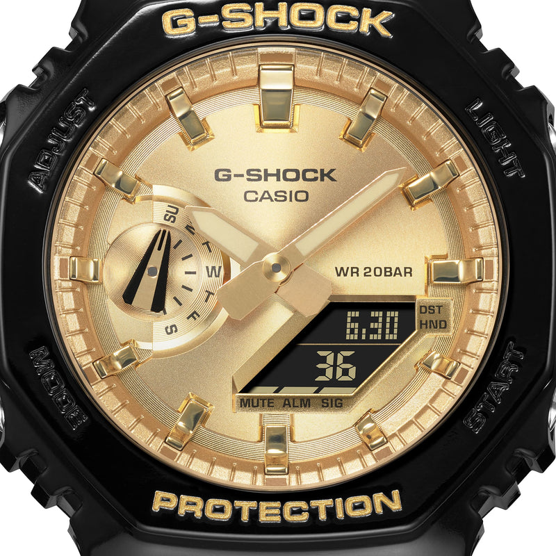 G-Shock 模拟数字 DUO 华丽黑色树脂表带手表 GA2100GB-1A