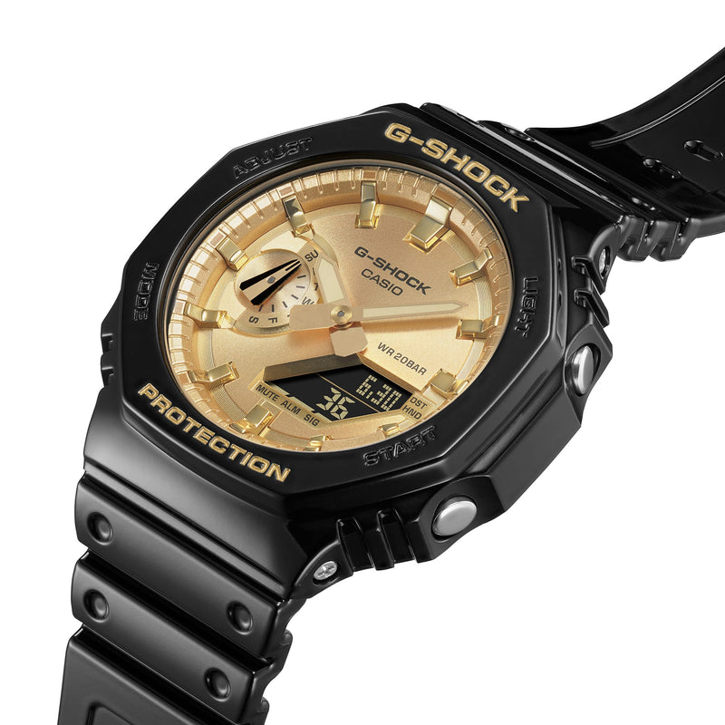 G-Shock 模拟数字 DUO 华丽黑色树脂表带手表 GA2100GB-1A