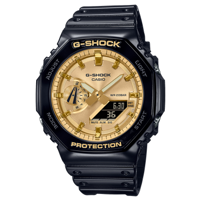 G-Shock 模拟数字 DUO 华丽黑色树脂表带手表 GA2100GB-1A