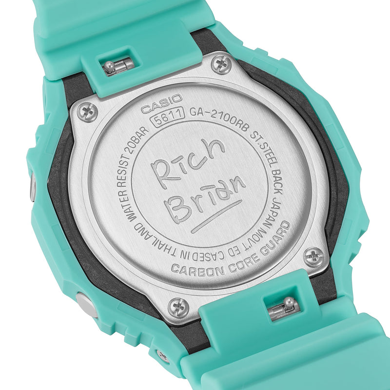 G-Shock 模拟数字 DUO Rich Brian 合作款蓝色树脂表带手表 GA2100RB-3A