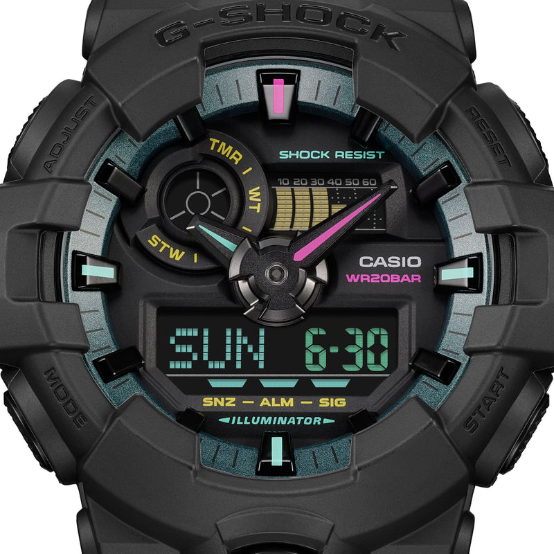 G-Shock 模拟数字黑色树脂表带手表 GA700MF-1A