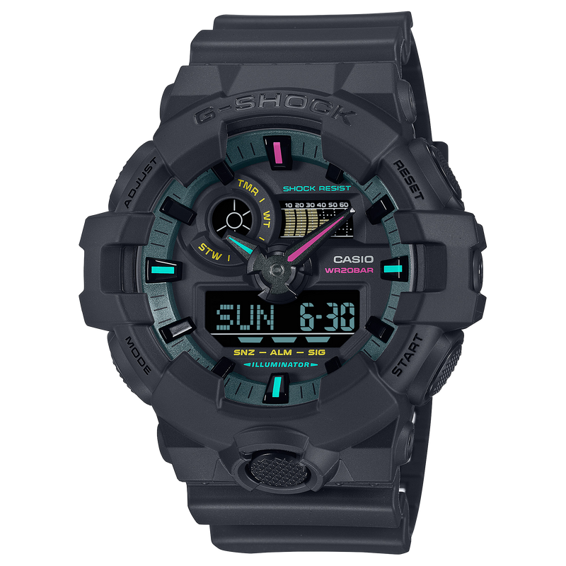 G-Shock 模拟数字黑色树脂表带手表 GA700MF-1A