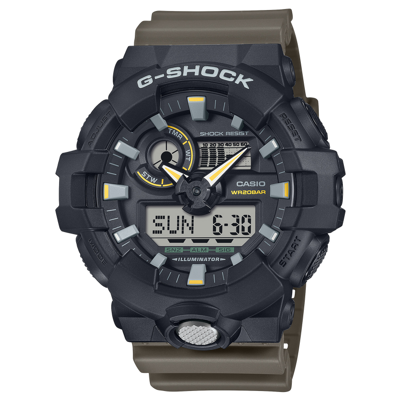 G-Shock 模拟数字绿色树脂表带手表 GA710TU-1A3