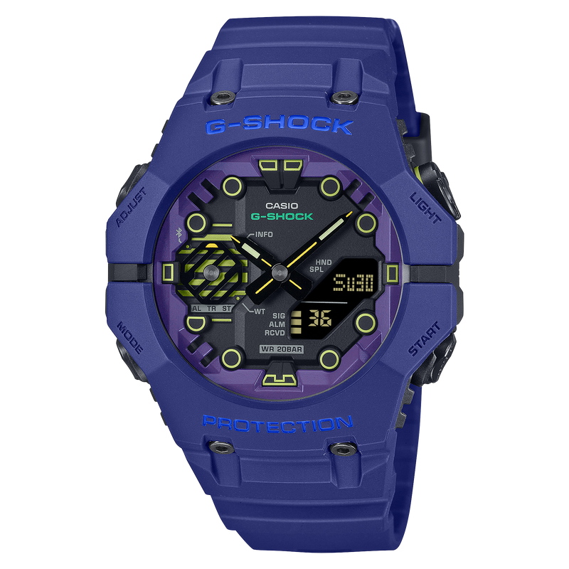 G-Shock 模拟数字 DUO Cyber​​space 蓝色树脂表带手表 GAB001CBR-2A