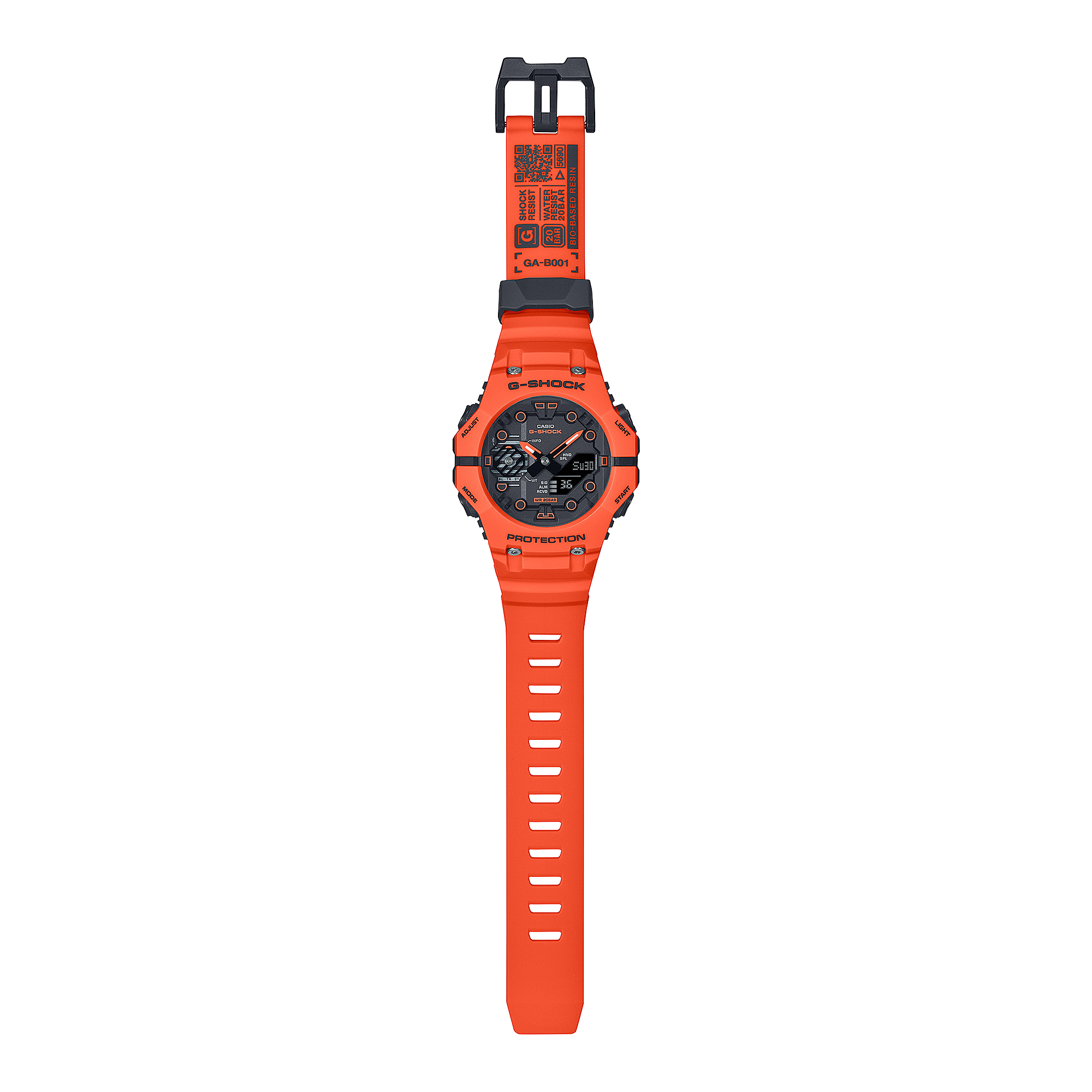 G-Shock Analog Digital Black Dial Orange Resin Band Watch GAB001FL-4A