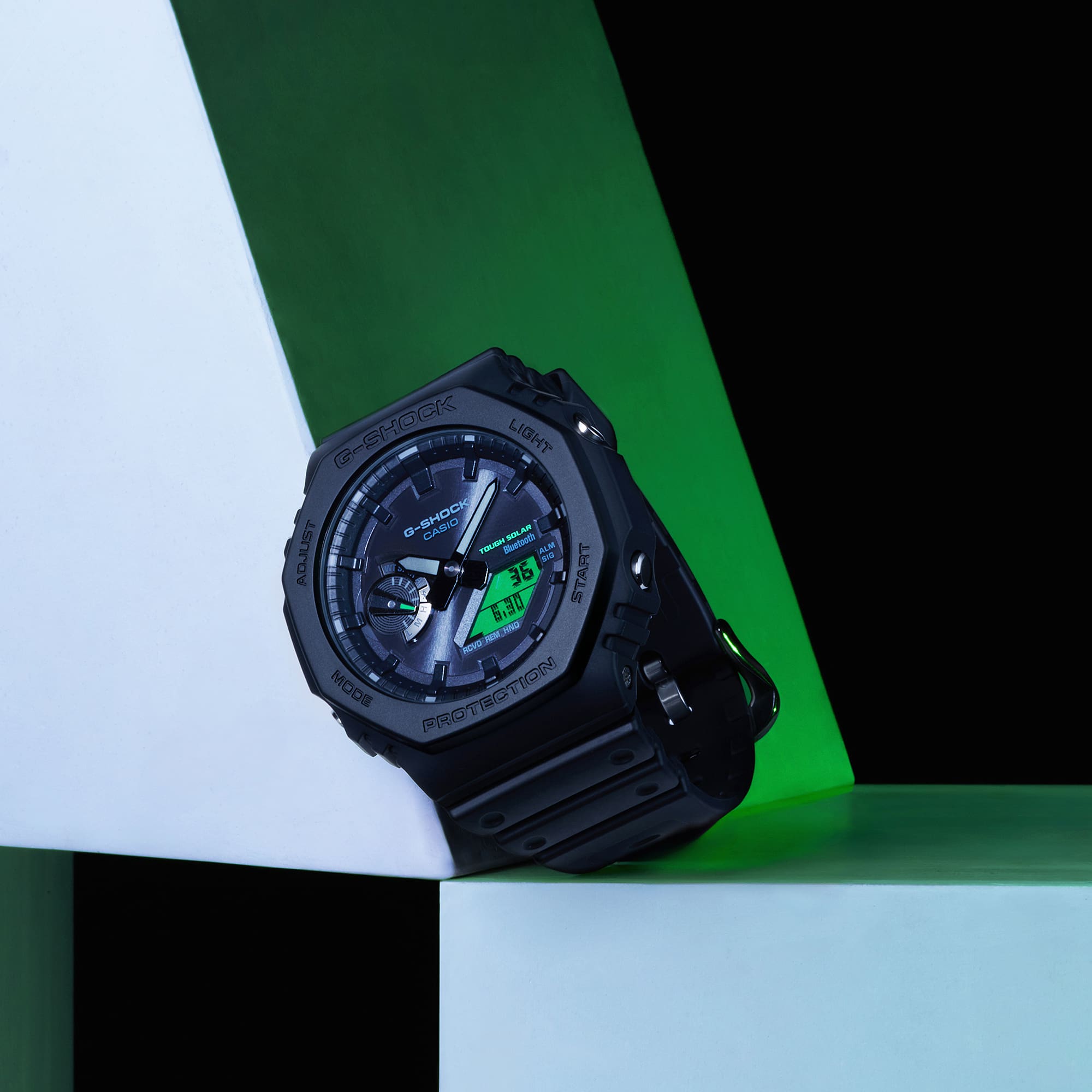 G-Shock Black and Electro Green GAB2100BEG-1A
