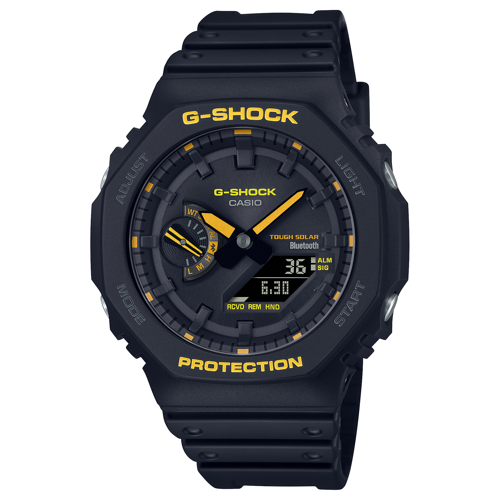 G-Shock Analog Digital DUO Caution Black Resin Band Watch GAB2100CY-1A