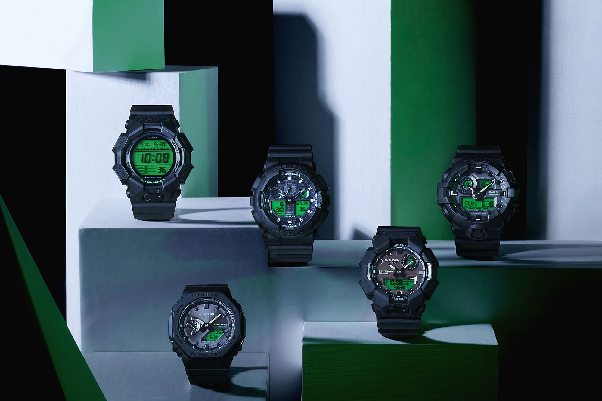 G-Shock Black and Electro Green Men's Watch GA700BEG-1A
