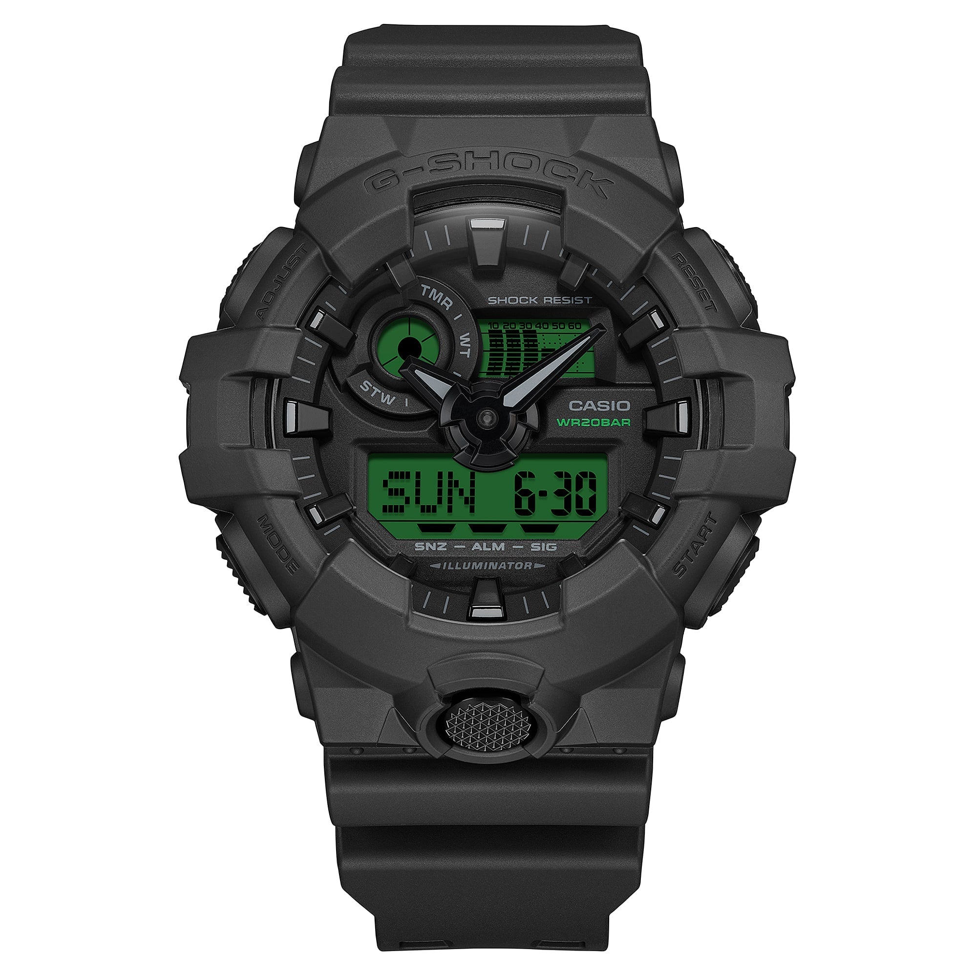 G-Shock Black and Electro Green Men's Watch GA700BEG-1A