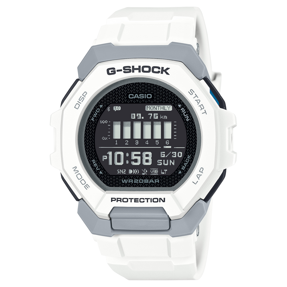 G-Shock G-Squad White Resin Band Watch GBD300-7D