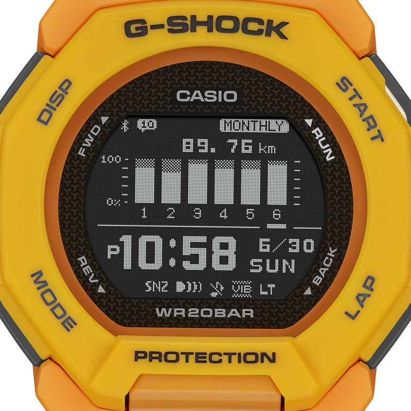 G-Shock G-Squad Yellow Resin Band Watch GBD300-9D