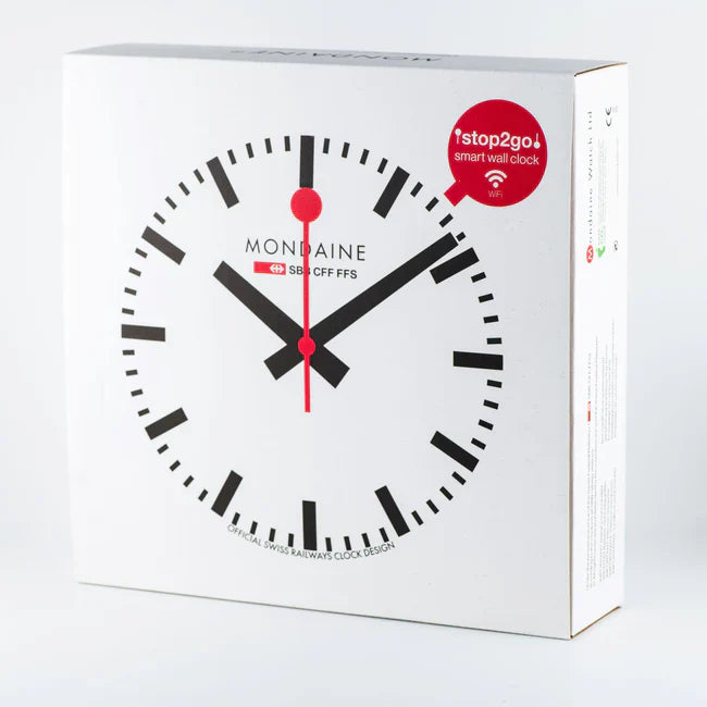 Mondaine Official Swiss Railways Smart Wifi Stop2Go Wall Clock MSM.25S11.1