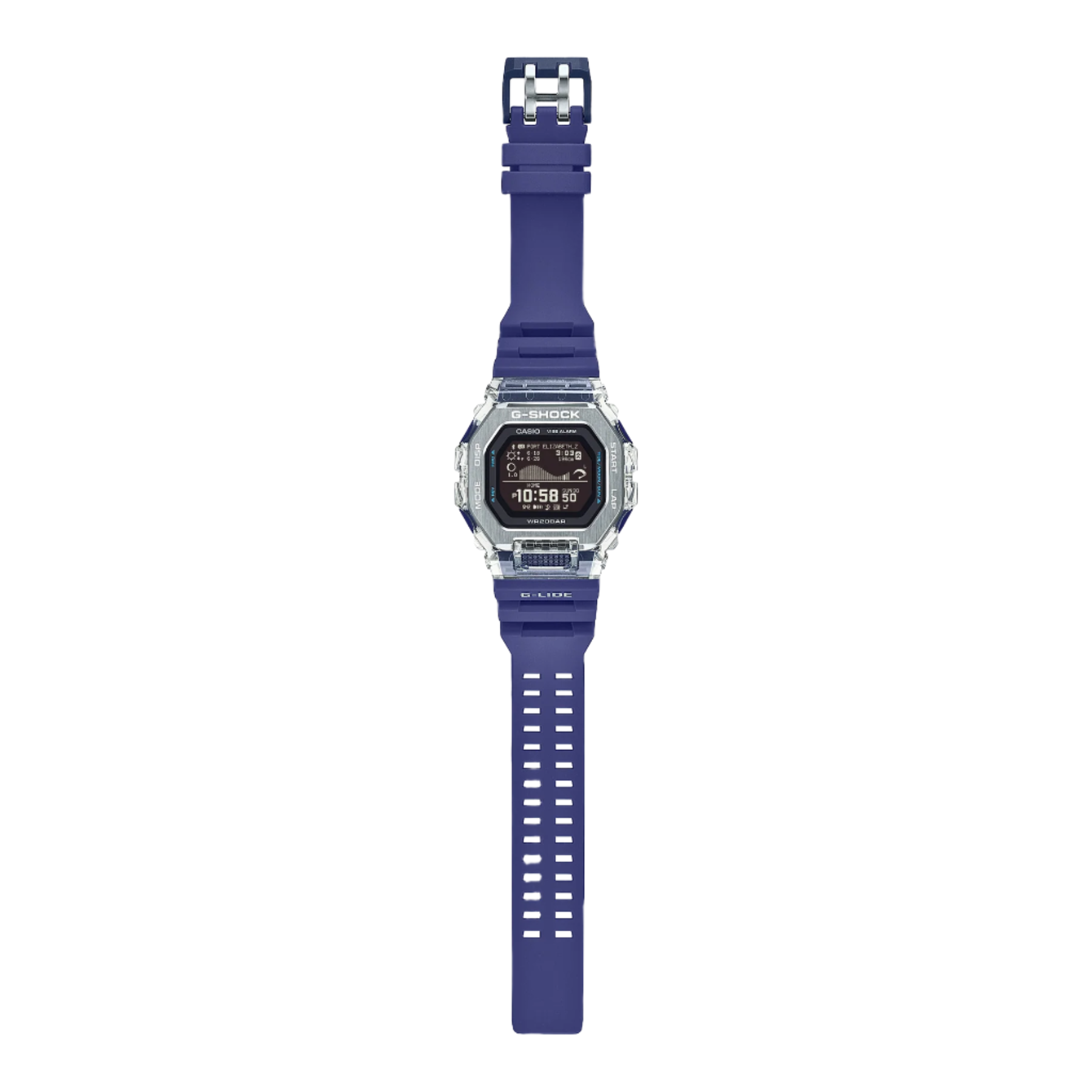 G-Shock GLIDE Gleaming Wave Blue Resin Band Watch GBX100S-2D