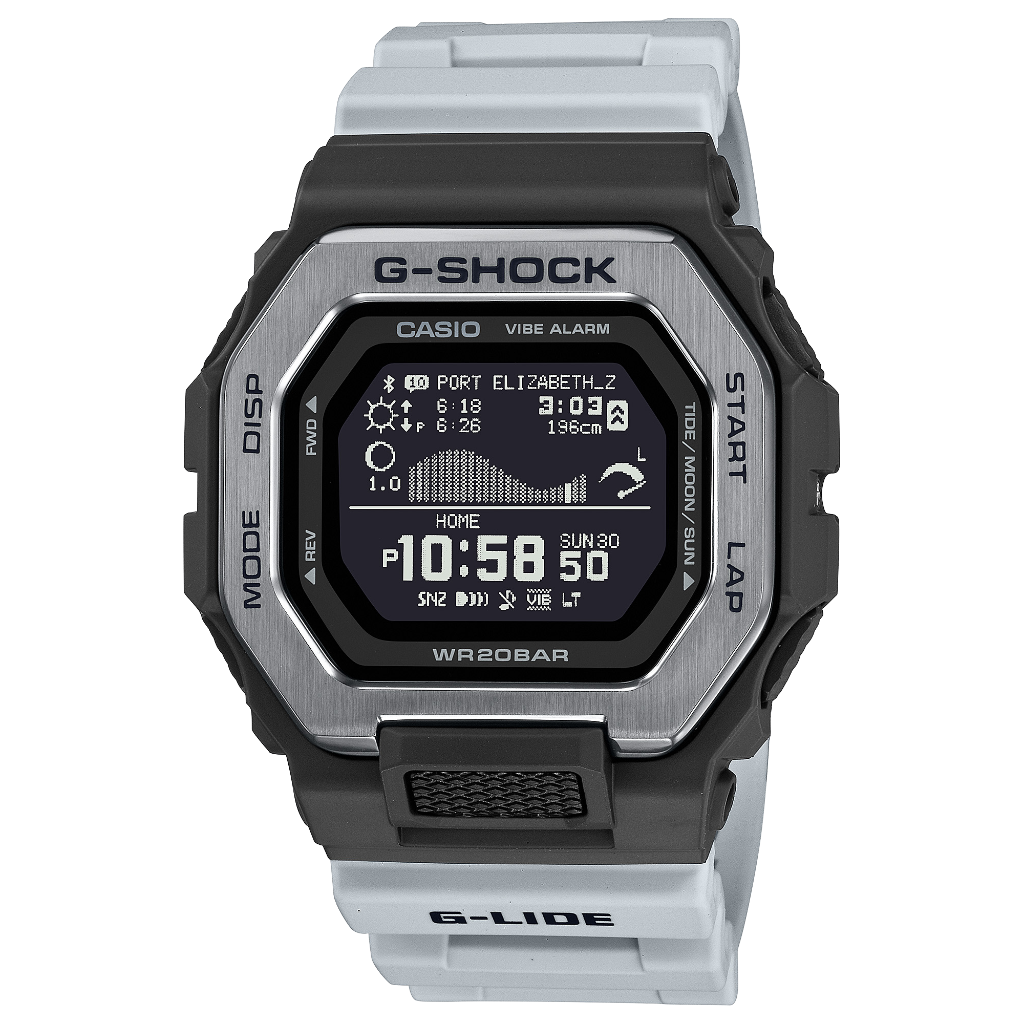 G-Shock G-Lide Sport Tide White Rubber Band Men's Watch GBX100TT-8D