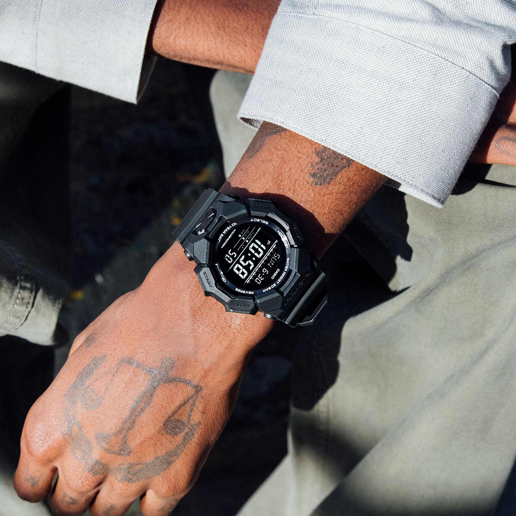 G-Shock Analog Digital Black Dial Black Resin Band Watch GD010-1A1