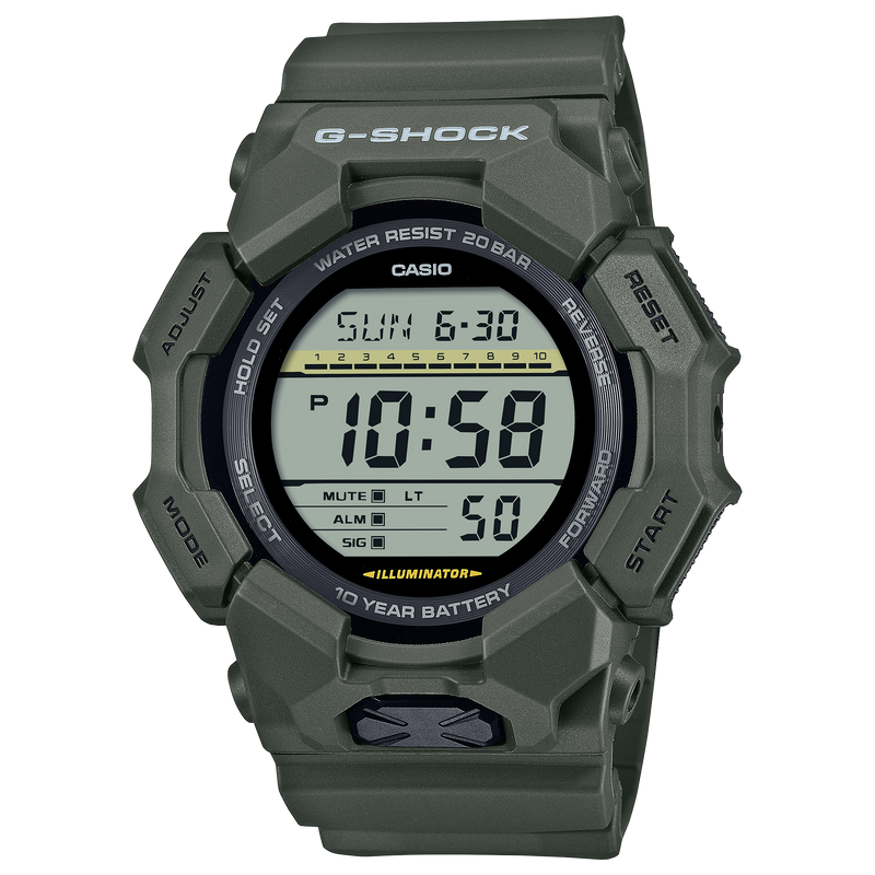 Casio Digital Green Resin Band Watch GD010 3D Watch Direct