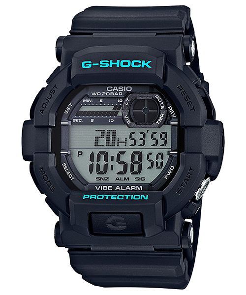 G-Shock Digital Vibration Black Resin Band Watch GD350-1C