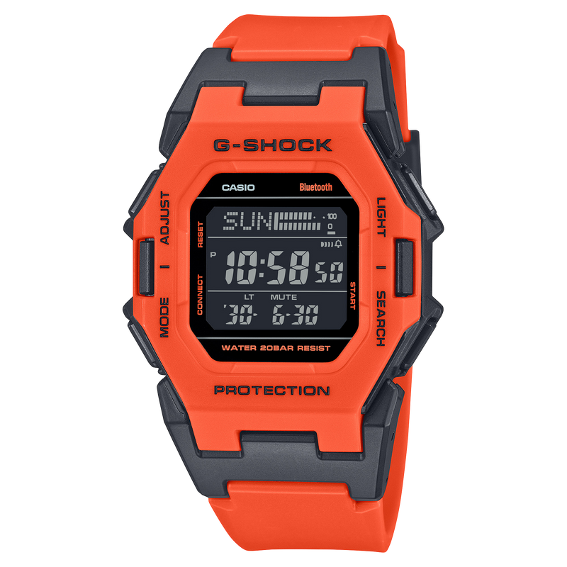 G-Shock 数字黑色表盘橙色树脂表带手表 GDB500FL-4D