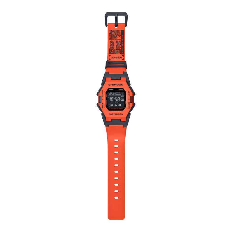G-Shock 数字黑色表盘橙色树脂表带手表 GDB500FL-4D