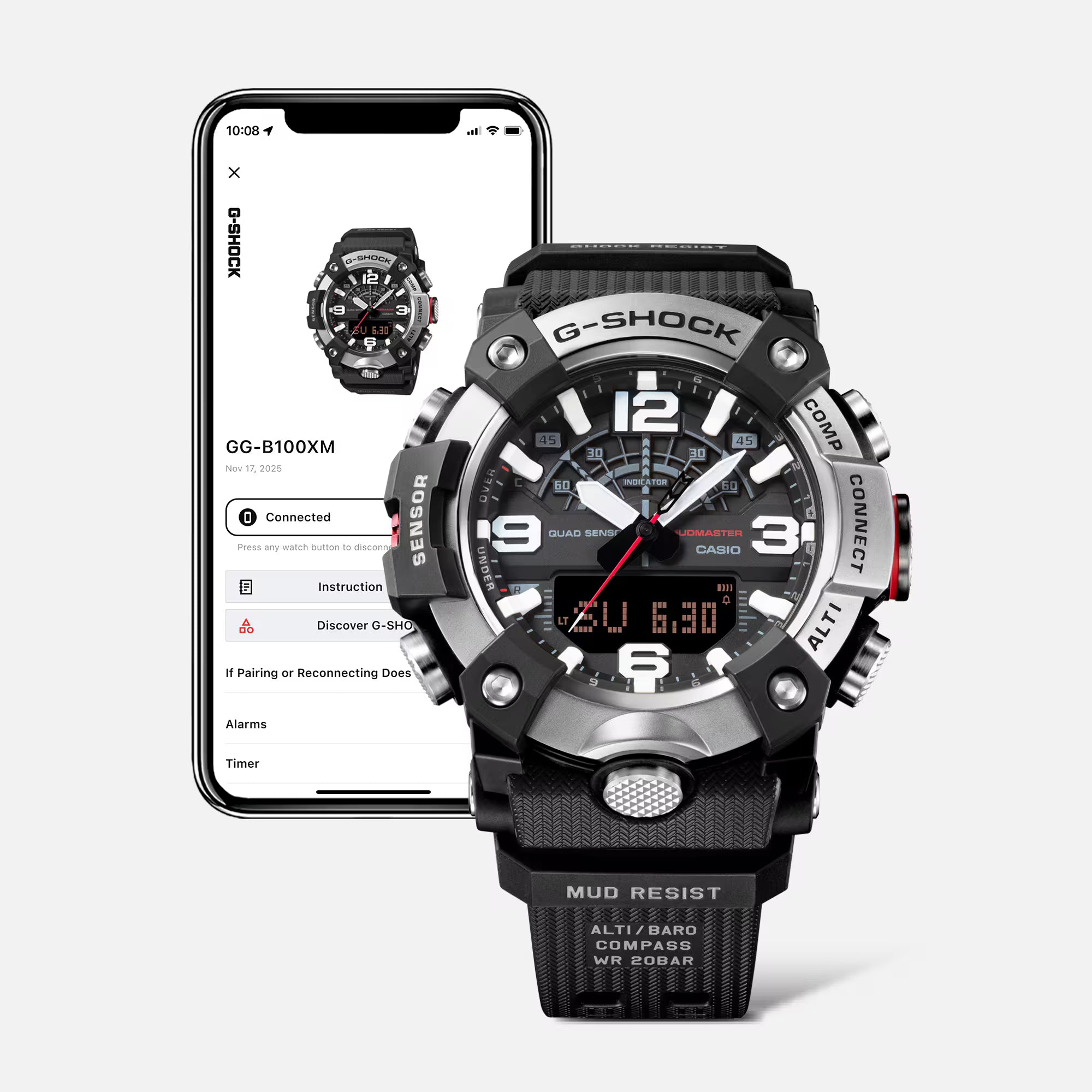 G-Shock Master Of G Mudmaster Black Rubber Band Watch GGB100XMB-1A