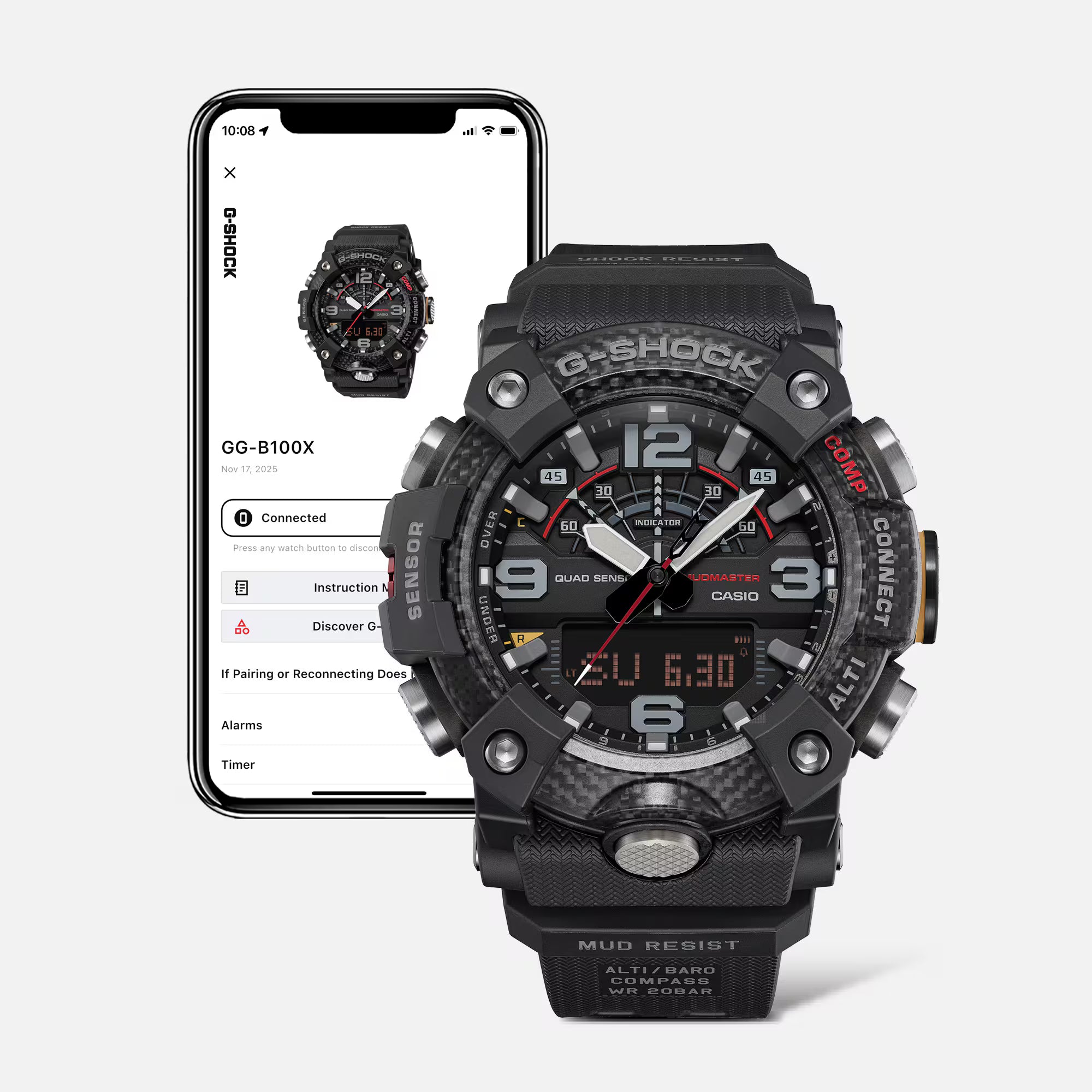 G-Shock Master Of G Mudmaster Orange Rubber Band Watch GGB100X-1A9
