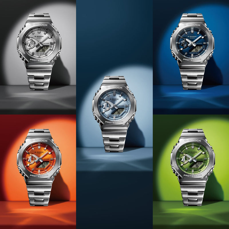 G-Shock G-Steel 2100 系列蓝色表盘不锈钢手表 GM2110D-2A