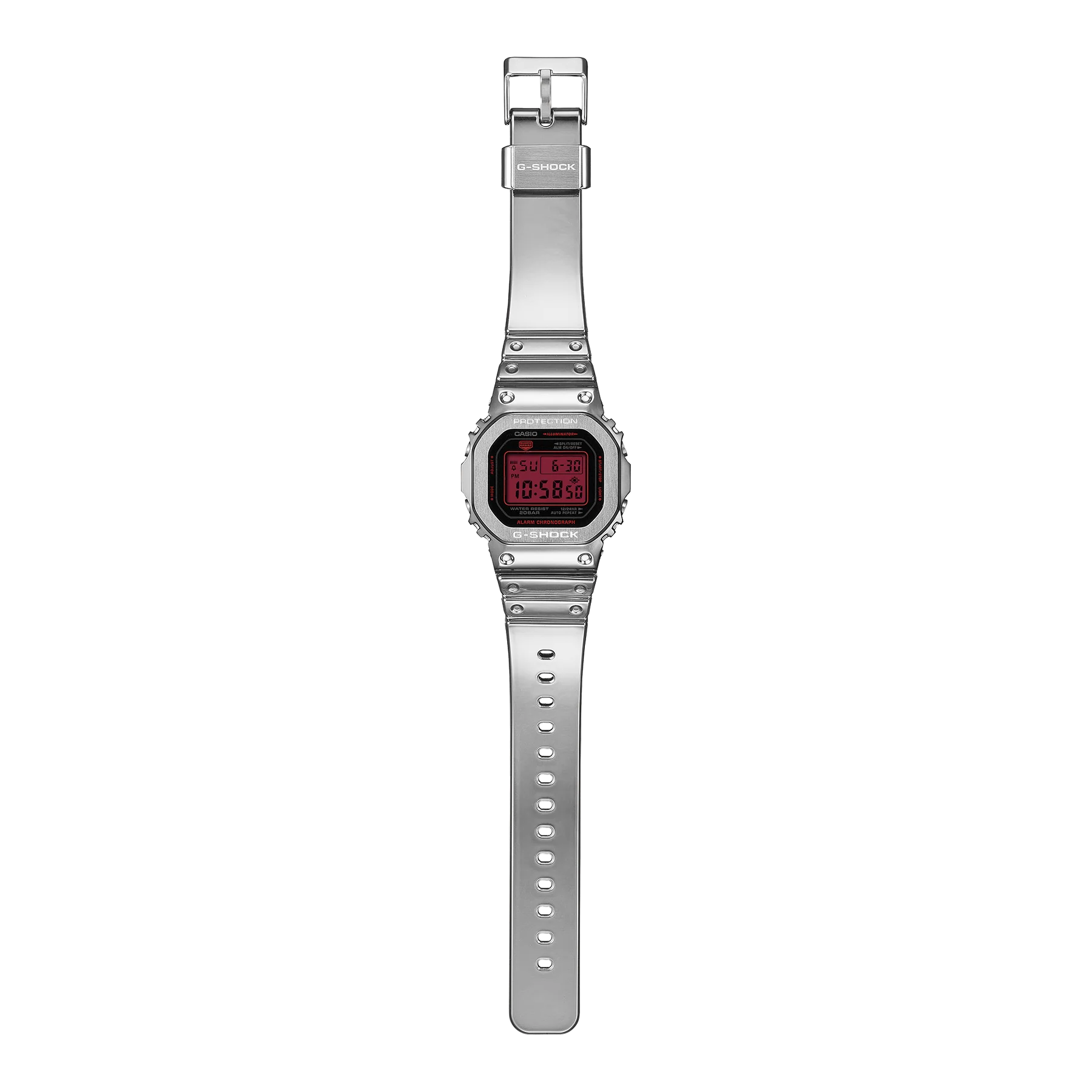 G-Shock Digital Fine Metallic Series Silver Resin Band Stainless Steel Case Watch GM5600YRA-8D