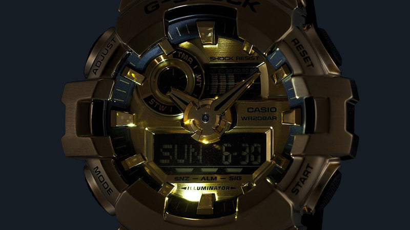 G-Shock G-Steel Gold Dial Black Resin Band Watch GM700G-9A