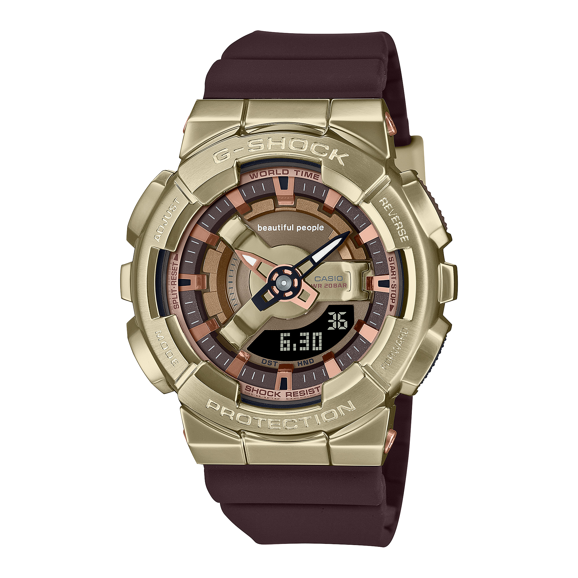 G-Shock Analog Digital Beautiful People Brown Resin Band Watch GMS110BP-5A