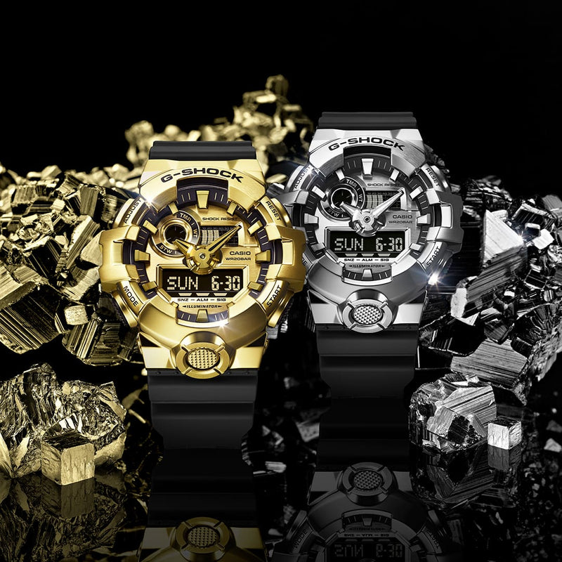 G-Shock G-Steel Silver Dial Black Resin Band Watch GM700-1A