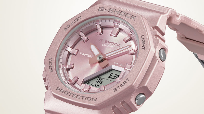 G-Shock 模拟数字粉色表盘粉色树脂表带手表 GMAP2100ST-4A