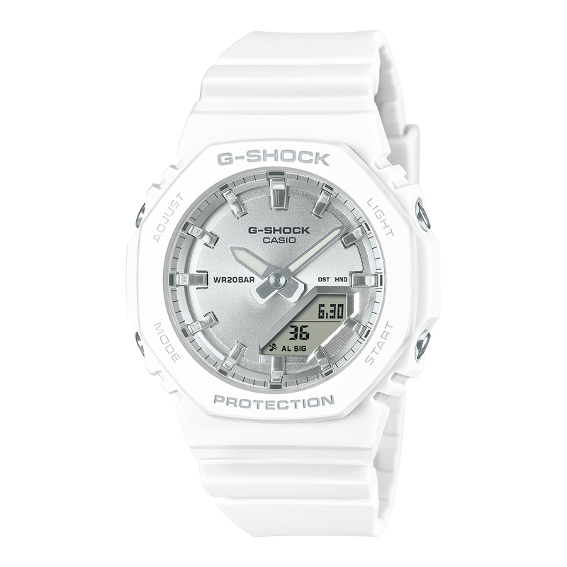 G-Shock 模拟数字白色树脂表带手表 GMA-P2100VA-7A