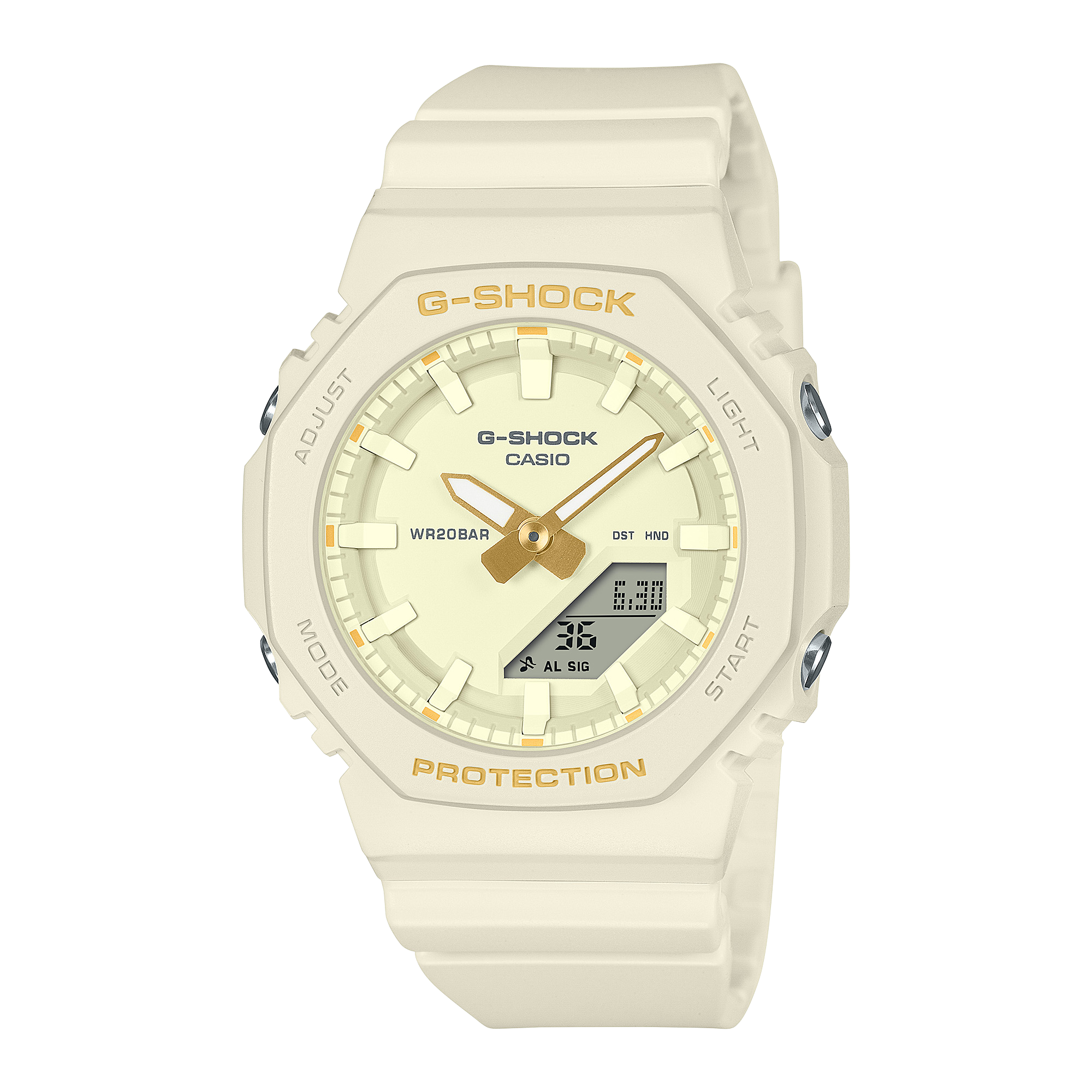 G-Shock Analog Digital White Resin Band White Dial Watch GMAP2100W-7A