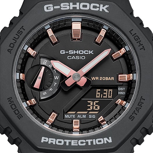 G-Shock 模拟数字 DUO 2100 中号黑色树脂表带手表 GMAS2100-1A