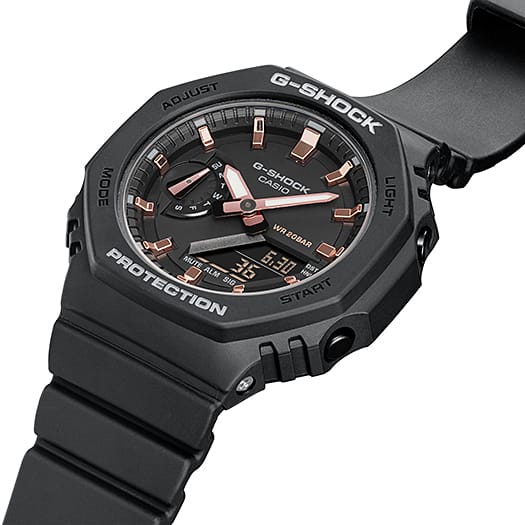 G-Shock 模拟数字 DUO 2100 中号黑色树脂表带手表 GMAS2100-1A