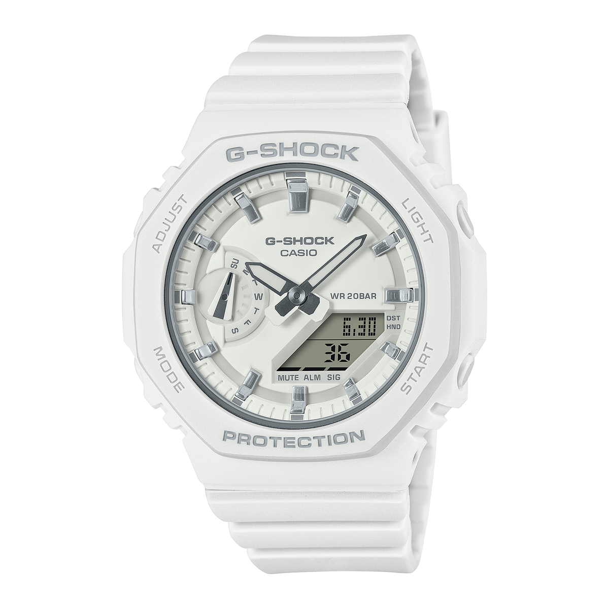 G-Shock Analog Digital DUO 2100 Mid Size White Resin Band Watch GMAS2100-7A