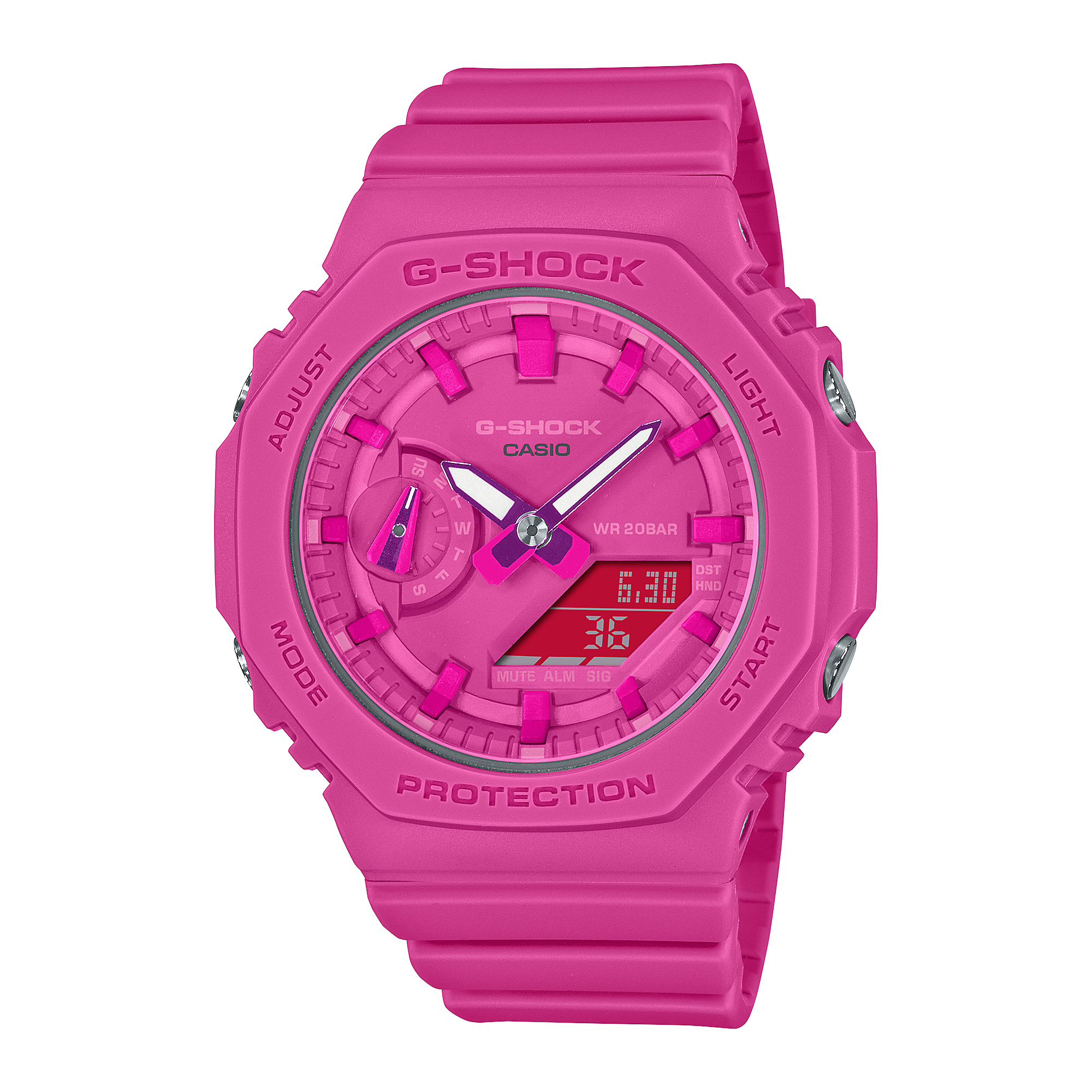 G-Shock Analog-Digital Pink Dial Resin Band Watch GMAS2100P-4A