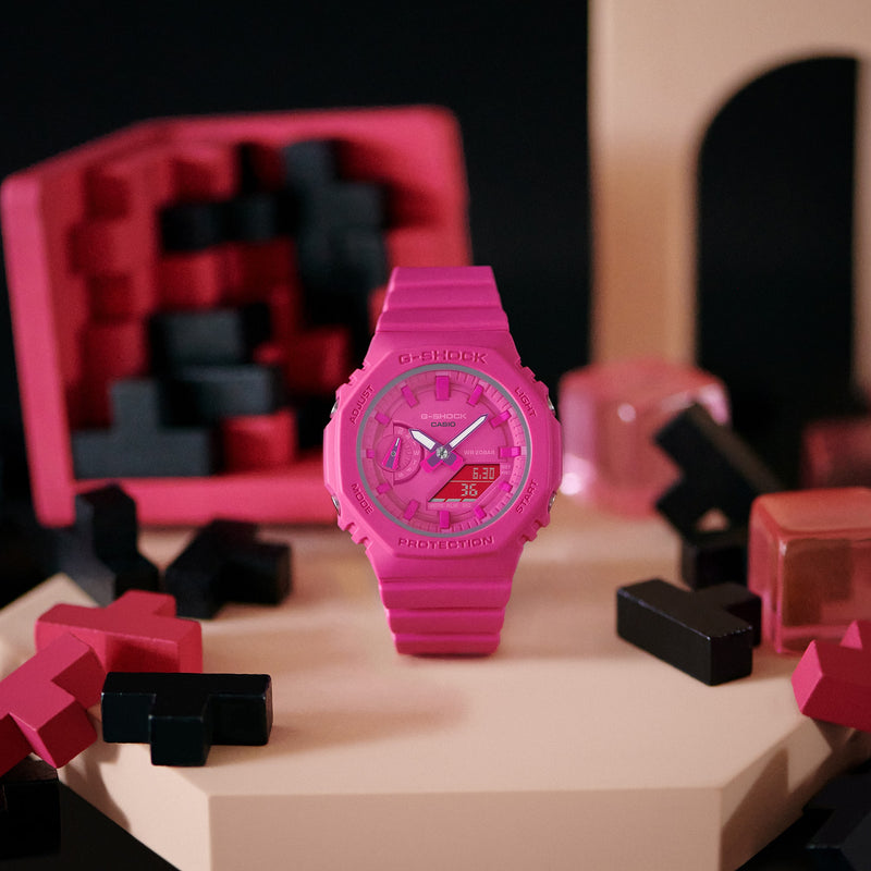 G-Shock Analog-Digital Pink Dial Resin Band Watch GMAS2100P-4A