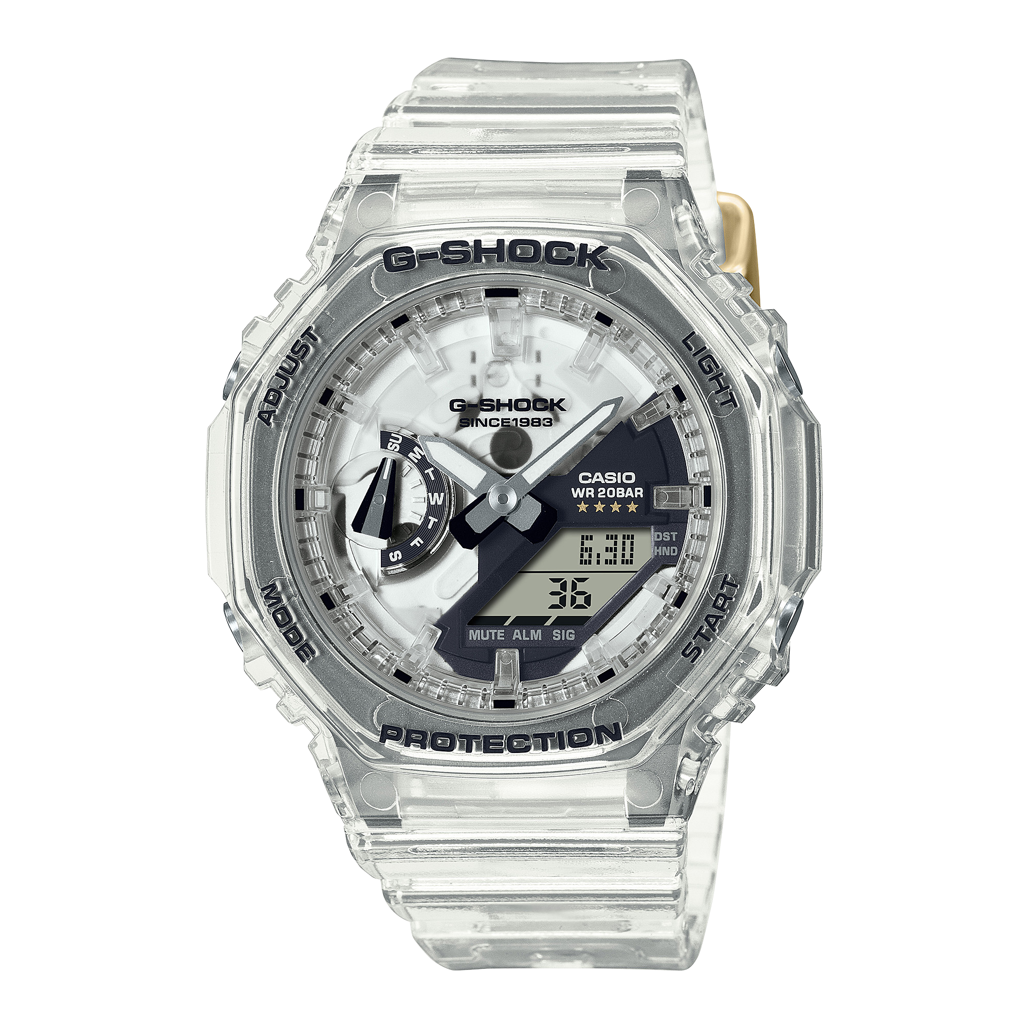 G-Shock Analog Digital Transparent Resin Band Watch GMAS2140RX-7A