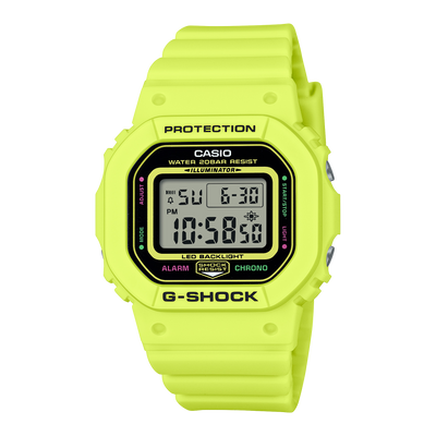 G-Shock 数字黄色树脂表带手表 GMDS5600EP-9D