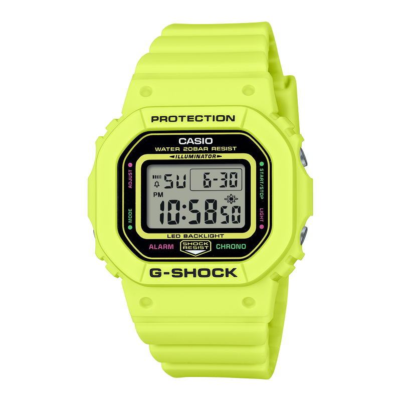 G-Shock 数字黄色树脂表带手表 GMDS5600EP-9D