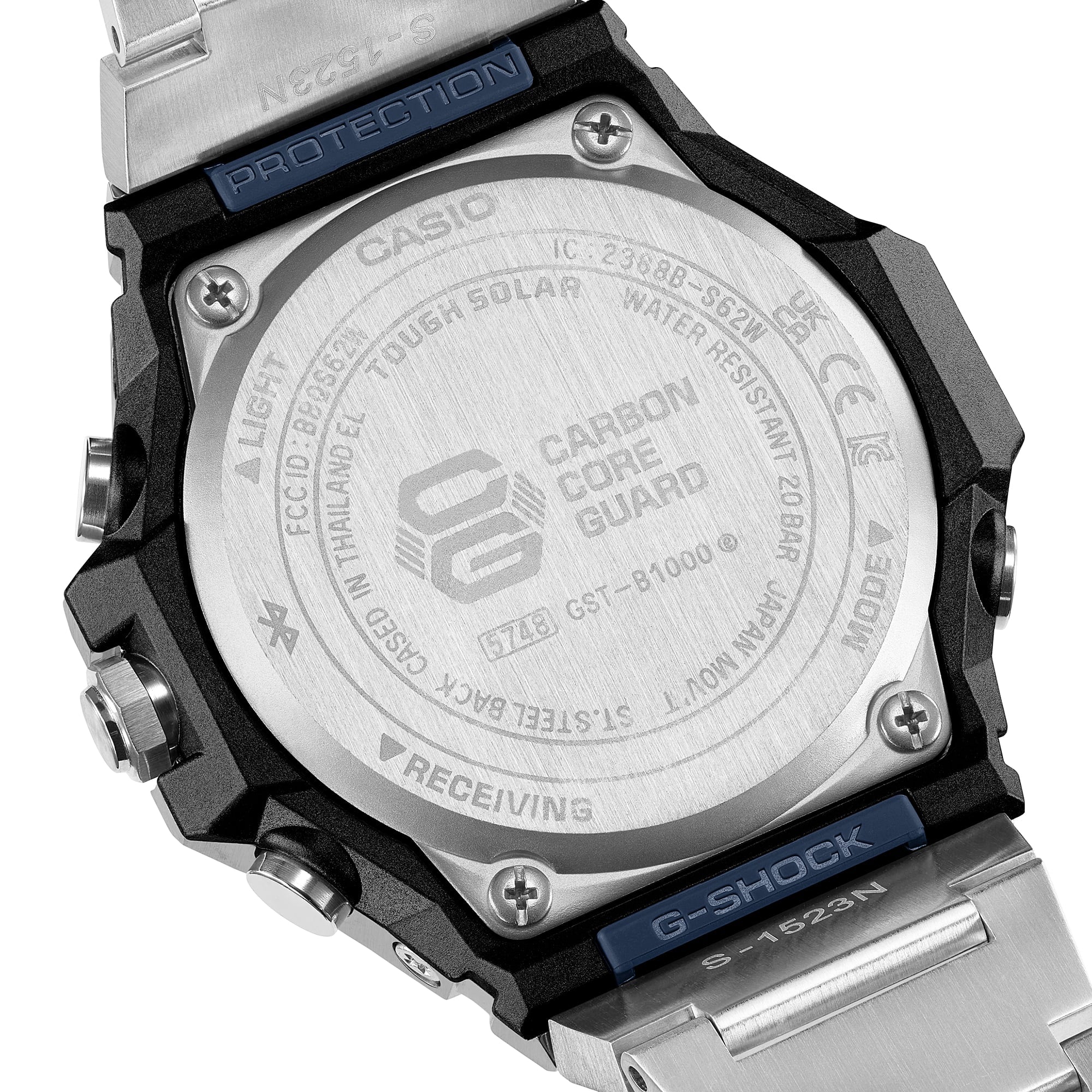 G-Shock Analog G-Steel Blue Dial Stainless Steel Watch GSTB1000D-2A